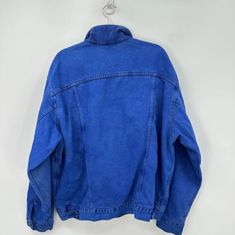 Vintage Levi's Blanket‎ Lined Denim Jacket Cobalt Blue Overdye 90s L Steetwear